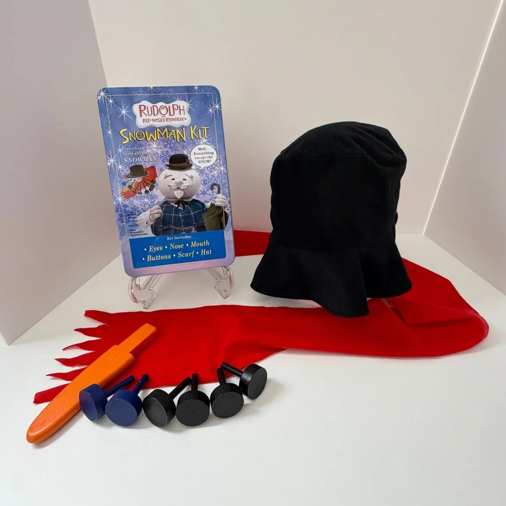 Rudolph Red-Nosed Reindeer Build a Snowman Kit in Tin 2004 Missing 2 Pieces